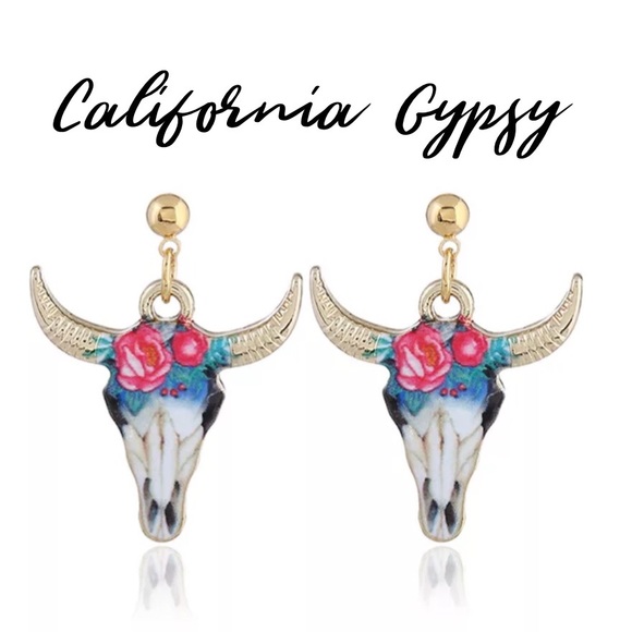 Jewelry - Western Gypsy Cow Steer Bohemian Earrings